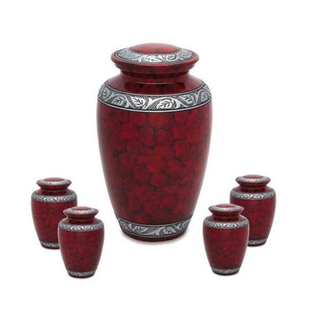 URNSDIRECT2U Middleton Adult Urn with Four Tokens, Royal Red 7509T4